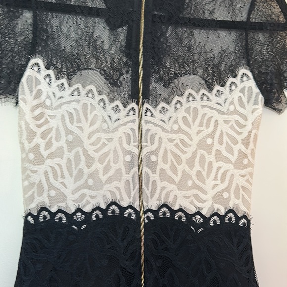 SANDRO SZ34 LACE DRESS ｜Tie Neck Lace Sheath Dress - Picture 6 of 8